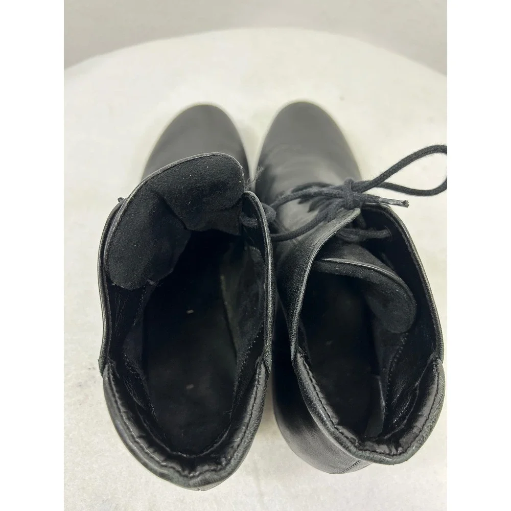 Dark Academia Gabor Womens 5/7.5‎ Black Leather Hovercraft Low Heel Booties